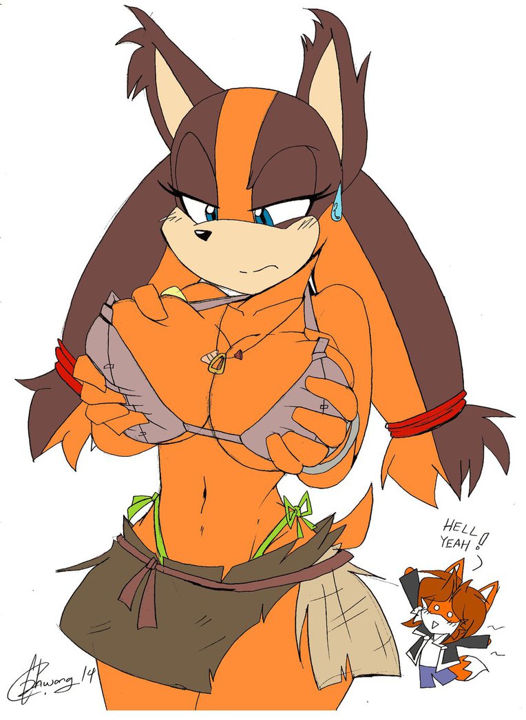 akatsukishiranui-fox, anthro, badger, big breasts, breasts, cleavage, female, furry, large breasts, sega, sonic (series), sonic boom, sonic the hedgehog (series), sticks the badger, sticks the jungle badger, tagme, wide hips
