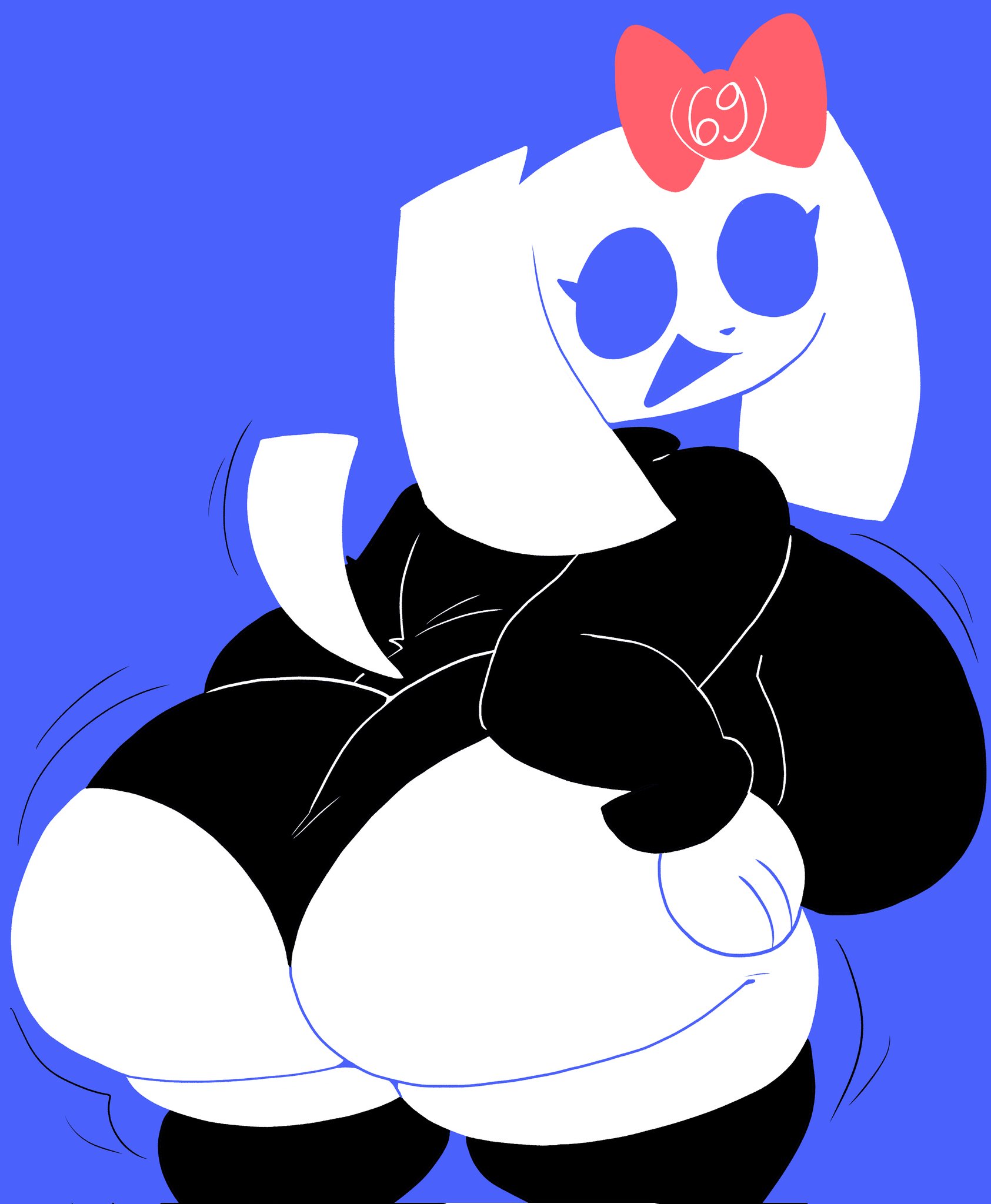 ass, ass expansion, big ass, big breasts, bowtie, breast expansion, breast growth, breast growth (enlargement), breasts, bubble ass, bubble butt, clyde (discord), discord, discord (app), dork boi, expansion, female, growth, huge ass, jiggling ass, jiggling breasts, lewd dorky, no outlines, paws, tagme, tail, white body, white skin, wide hips
