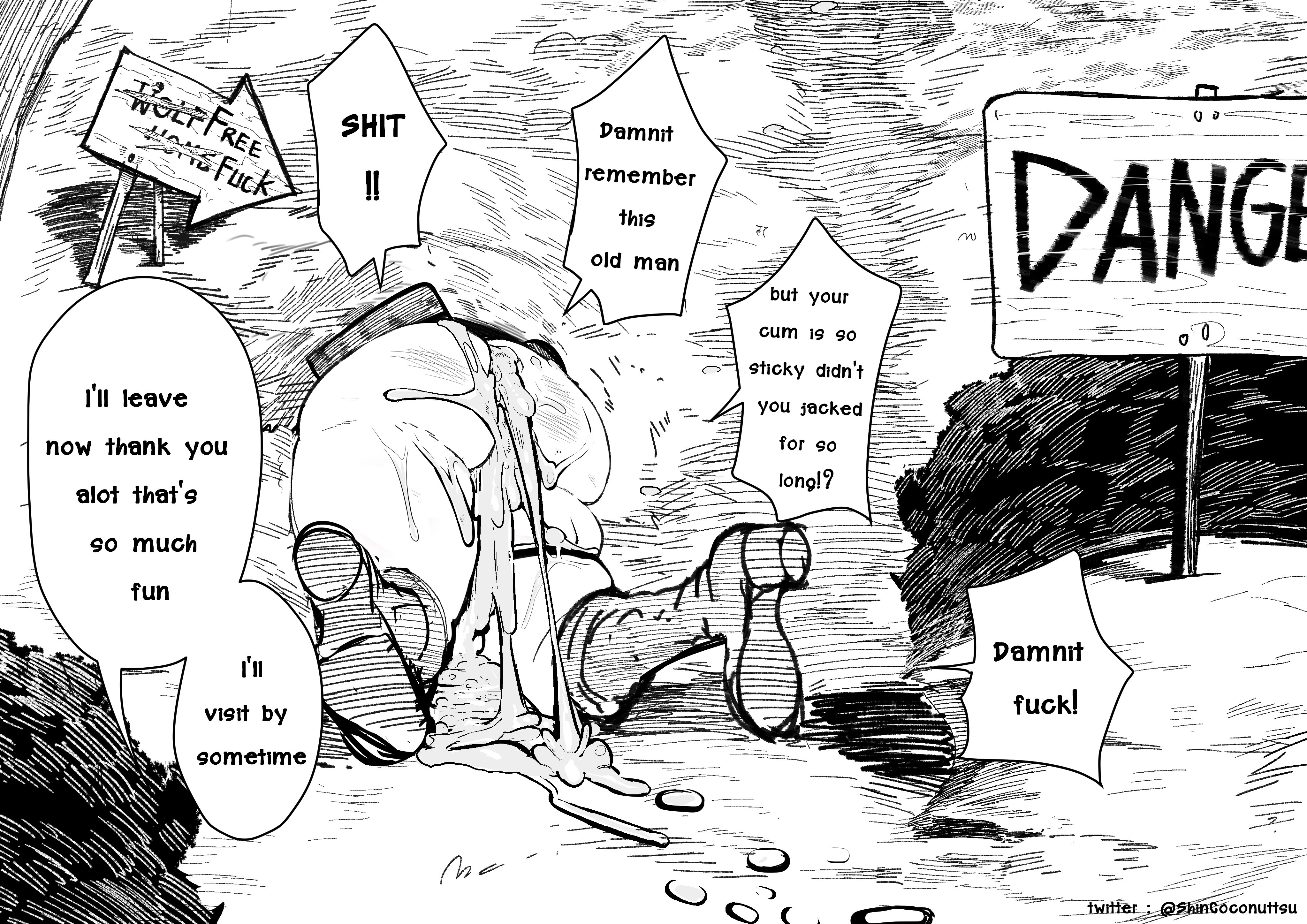 after anal, after rape, after sex, ass, big ass, cum, femboy, gay, green (artist), green (original), male, male focus, oc, original, original character, rape, raped, stuck, stuck in wall, tagme, through wall