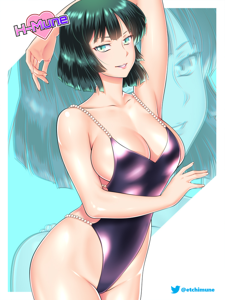 arm_behind_head arm_up armpits artist_name bangs bare_shoulders big_breasts bikini bob_cut breasts busty cleavage covered_navel covered_nipples covered_pussy curvaceous curvy curvy_body curvy_female curvy_figure dark_green_hair dark_hair esper etchimune eye_contact eyelashes fringe front_view fubuki_(one-punch_man) green_eyes green_hair groin heroine hips light-skinned_female light_skin lips lipstick looking_at_viewer medium_hair one-punch_man pink_lips pink_lipstick pose psychic seductive seductive_eyes seductive_look seductive_mouth seductive_smile shiny_skin short_hair slim slim_waist smile smiling smiling_at_viewer swimsuit thick thick_thighs thighs thin_waist toned toned_body toned_female waist wide_hips