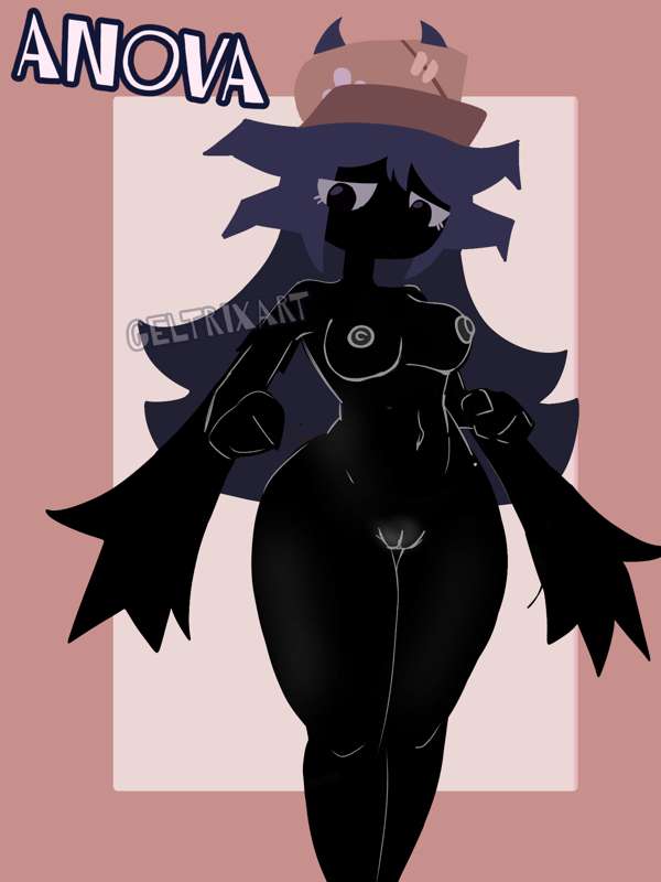 4 arms, anova (kaaatie), big eyes, big hips, big thighs, black skin, celtrixart, exposed breasts, exposed pussy, female, female only, fundamental paper education, kaaatie, katieverse, pussy exposed, spider girl