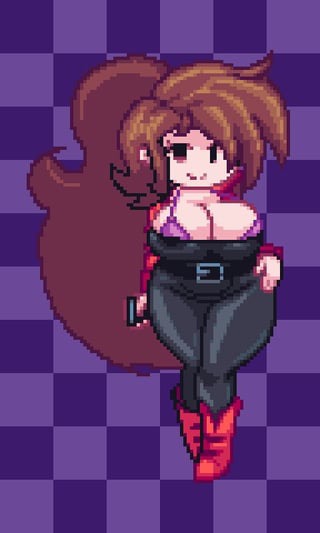 big breasts, cleavage, friday night funkin, girlfriend (friday night funkin), rememember er, solo, sprite, tagme, thick thighs, trepidation gf (friday night funkin)