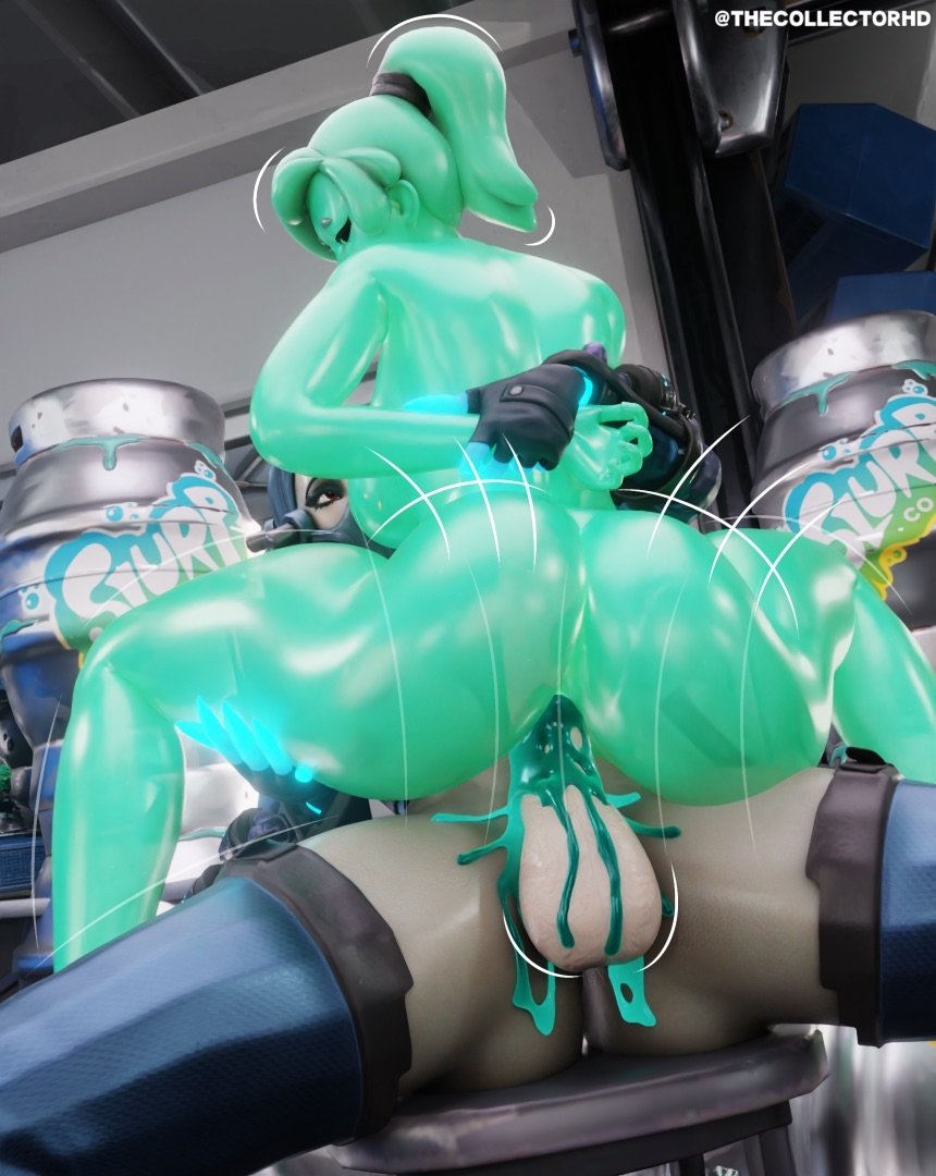 1futa, 1girls, 3d, 3d (artwork), aqua body, ass, balls, big ass, big balls, big breasts, big penis, blue hair, blue hair futa, breasts, commission, completely nude, completely nude female, cowgirl position, ella slurp, erection, factory, factory processing, female, fortnite, functionally nude, functionally nude futanari, futa on female, futanari, green body, holding arm back, hourglass figure, hourglass figured female, hourglass figured futa, huge ass, huge breasts, huge cock, long hair, long hair futa, looking back, looking back at penis, looking up, looking up at partner, mask, masked, masked futa, movement lines, nude, nude female, nude futa, partially clothed, partially clothed futa, penetration, penis, ponytail, ponytail female, pussy, pussy juice, pussy juice drip, pussy juice leaking, rear view, sex, slime, slime girl, slurp, slurpentine, the collectorhd, thick thighs, thigh highs, thighhighs, vaginal penetration, voluptuous, voluptuous female, voluptuous futa, watermark