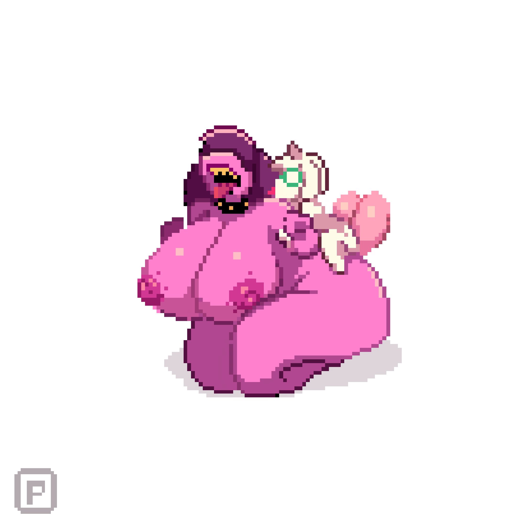 1boy, 1girls, aged up, balls, big breasts, breasts, cleavage, deltarune, dominant femboy, female, femboy, femboy on female, fur, furry, male, mammal, naked, nipples, penetration, penis, pixel art, pixzapix, ralsei, ralsei (deltarune), ralsei with white fur, sex, small but hung, straight, susie (dark world form), susie (deltarune), testicles, toby fox, undertale (series)