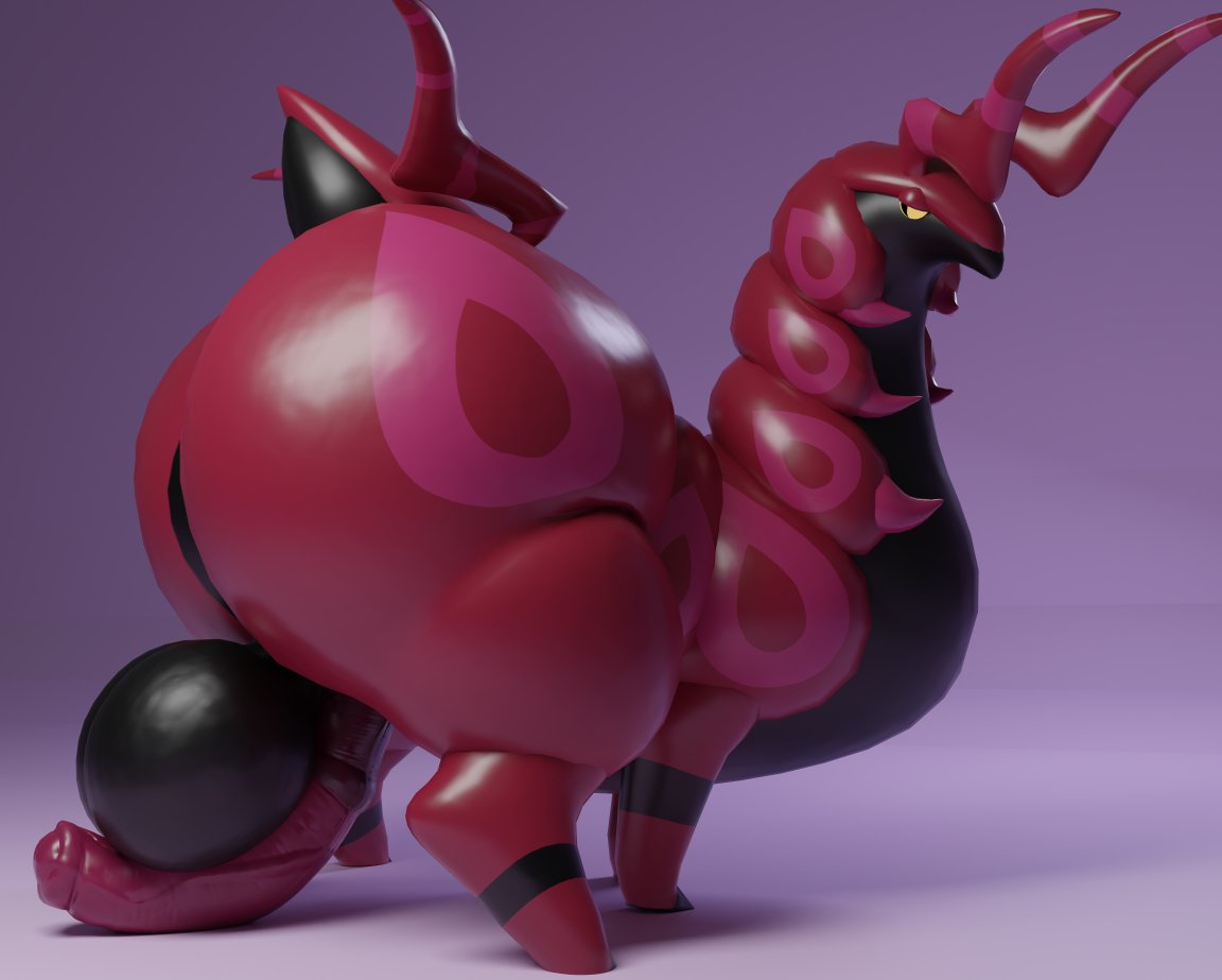 3d, ass, big ass, bubble ass, bubble butt, excessive size, huge ass, kingofacesx, male, male only, no humans, penis, pokemon, pokemon (species), scolipede, tagme