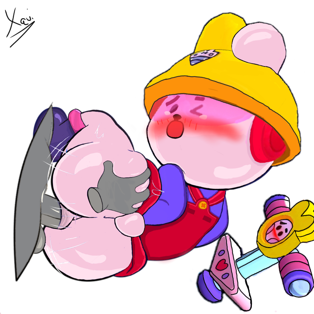 brawl_stars bt21 cooky_(bt21) jacky_(brawl_stars) jacky_cooky_(brawl_stars) pink_skin tagme