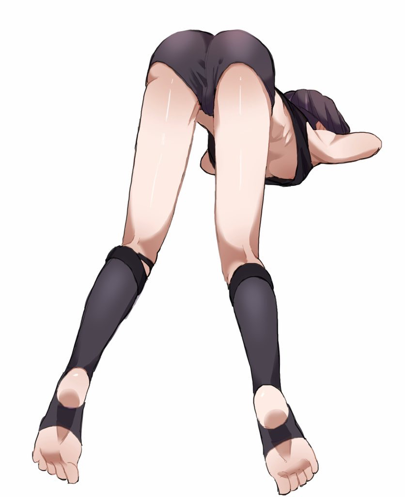 1220 (fowlr), 1boy, ass, ass up, feet, femboy, from behind, genshin impact, girly, male, male only, scaramouche (genshin impact), solo, tagme, top-down bottom-up, twink, white background