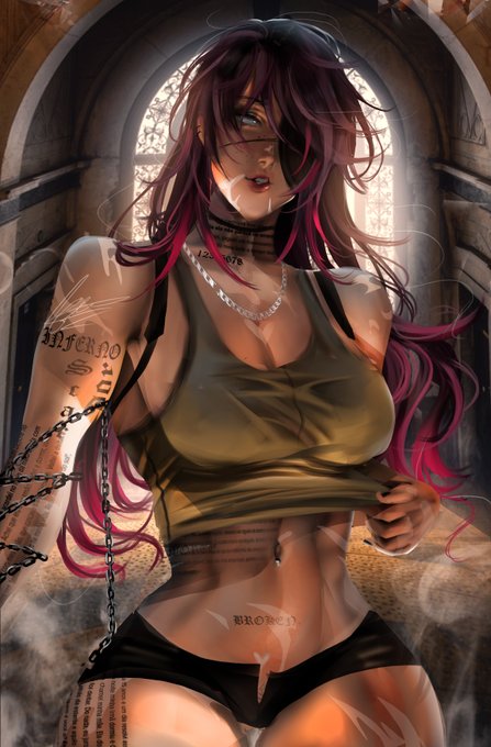 big_breasts blind chains clothed desconjuração dungeon erika(ordem_paranormal) lionsfw muscular muscular_female no_nude ordem_paranormal pink_hair tagme tattoo two_tone_hair vitiligo white_eyes