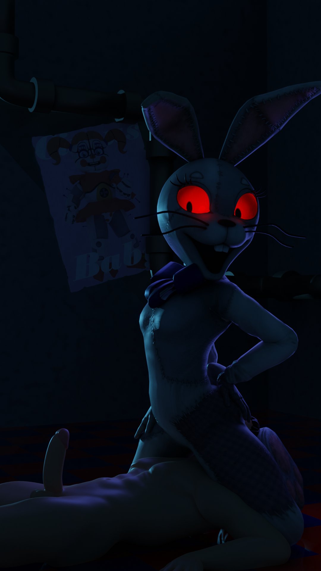 1boy, 1girls, 3d, accurate art style, big penis, circus baby (fnaf), eating ass, face fucking, facesitting, female, five nights at freddy's, five nights at freddy's: security breach, five nights at freddy's: sister location, male, penis, straight, vanny (fnaf)