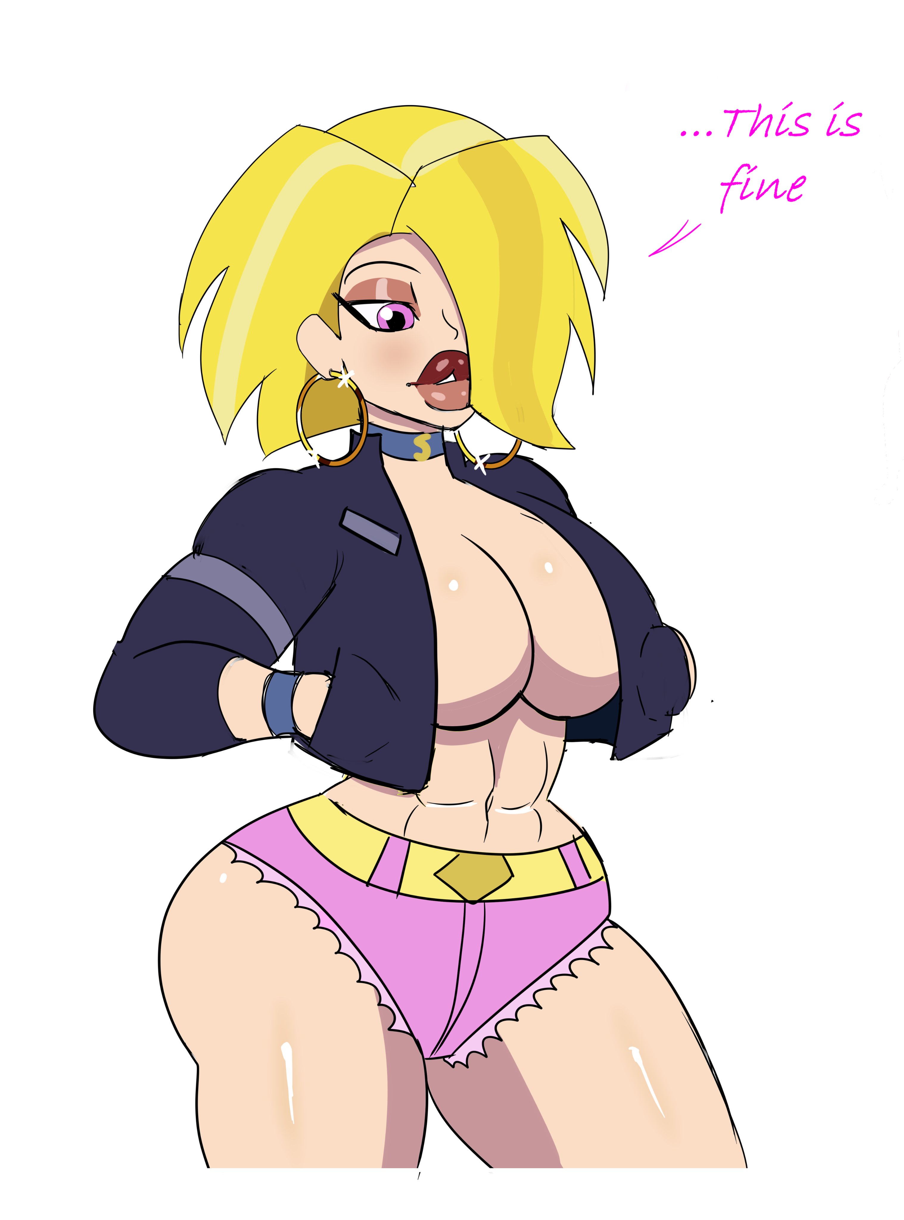 1girls, 2022, abs, annon, ass hanging out, ass hanging out of shorts, biceps, big breasts, bimbo, blonde hair, blush, booty shorts, breasts, choker, dc, dc comics, dc super hero girls, earrings, female, female only, fit, fit female, hair over one eye, hoop earrings, kara danvers, kara zor-el, kryptonian, long nails, muscular, muscular female, muscular legs, muscular thighs, nail polish, navel, no bra, painted nails, pink background, pink eyes, short hair, short shorts, shorts, solo, superman (series), thick lips, thick thighs, voluptuous, wide hips