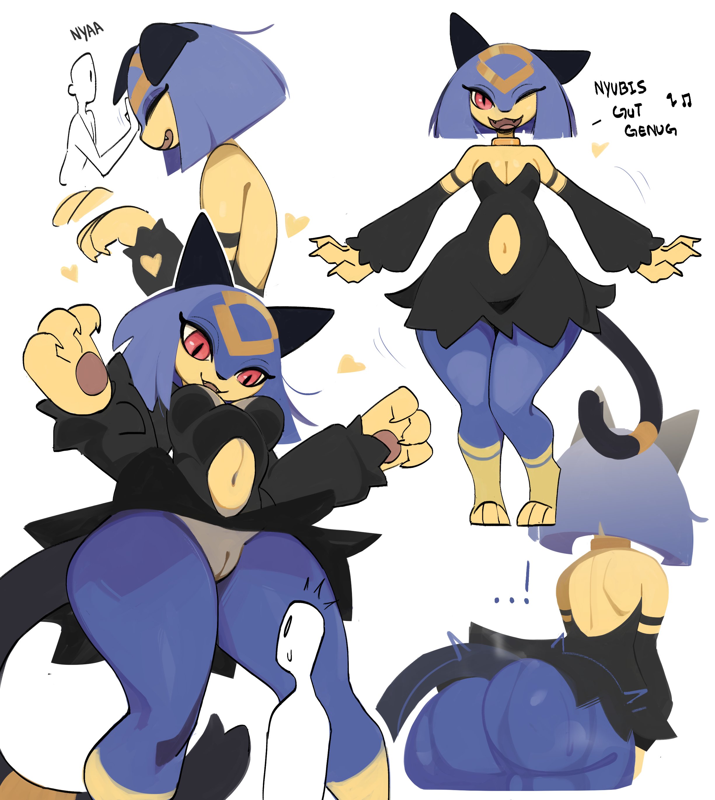 1boy, 1girls, anonymous male, anthro, anthro female, ass, big ass, big butt, butt, furry, furry female, giantess, human, human male, large ass, large butt, looking down, looking down at partner, meeplux, mini giantess, palworld, pussy, sekhmet (pal), thick thighs, thighs, vagina