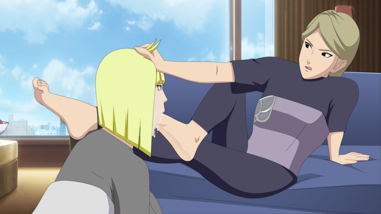 2girls, barefoot, big breasts, black eyes, blonde hair, blue eyes, blunt bangs, bob cut, breasts, busty, crossed legs, dominant, dominant female, domination, female, female only, female/female, femdom, femsub, fetish, foot fetish, foot focus, foot in mouth, foot suck, foot worship, hair grab, huge breasts, implied sex, indoors, licking, licking lips, long hair, mature, mature female, multiple females, multiple girls, naruto, naruto (series), naruto shippuden, nii yugito, oral, samui, sideboob, sitting, submissive, submissive female, tongue, tongue out, yuri