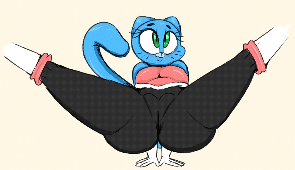 1girls, anthro, blush, bottomwear, breasts, cameltoe, cat ears, cat girl, cat tail, catgirl, clothing, cosplay, crossover, female, female only, green eyes, legs apart, legs up, looking at viewer, mature, mature female, milf, mother, neom-daddy, nicole watterson, outfit, puffy pussy, pussy, rouge the bat (cosplay), sega, smile, solo, solo female, sonic (series), sonic the hedgehog (series), tail, the amazing world of gumball, topwear, whiskers