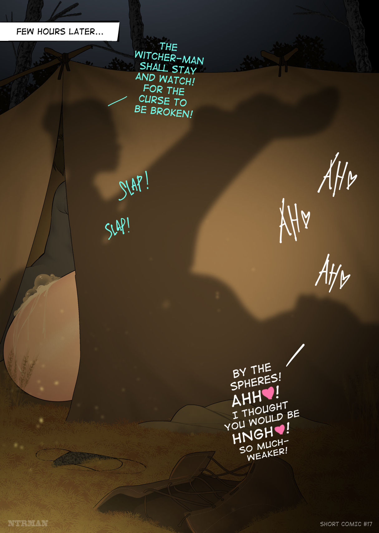 1boy, 1girls, 2d, bad end, broken rape victim, captured heroine, cheating, corrupted, corruption, cucked by goblin, cuckold, cum, cum in pussy, cum inside, english, english text, fantasy, female, femsub, goblin, goblin male, implied penetration, implied sex, interspecies, male, male on female, maledom, mind break, missionary position, monster, netorare, ntr, ntrman, pussy, rape, tent, text, the witcher (series), yennefer