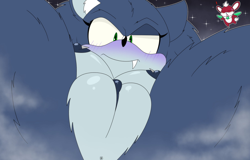 big breasts, blush, breasts, chip (sonic), female, fog, night, pussy, rule 63, sega, sonic (series), sonic the hedgehog, sonic the hedgehog (series), sonic the werehog, sonique the hedgehog, sonique the werehog, werehog