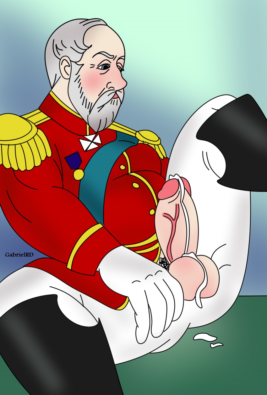 big_balls big_penis boots cum ejaculation gabrielrd gay handjob history human human_only king_edward_vii male male/male male_on_male male_only masturbating military military_uniform moustache open_clothes public_domain royalty solo solo_male uniform united_kingdom vein veins veiny_penis yaoi