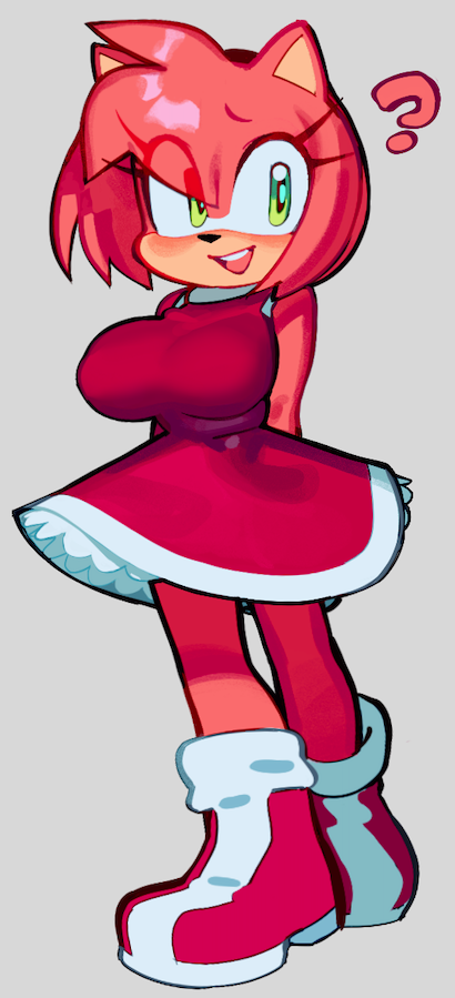 1girls 2022 ? amy_rose breasts cute dress female female_focus female_only furry green_eyes hairband huge_breasts large_breasts no_bra pink_body pink_hair red_boots red_dress sega sonic_(series) tagme teeth_visible tooth visible_teeth wamudraws