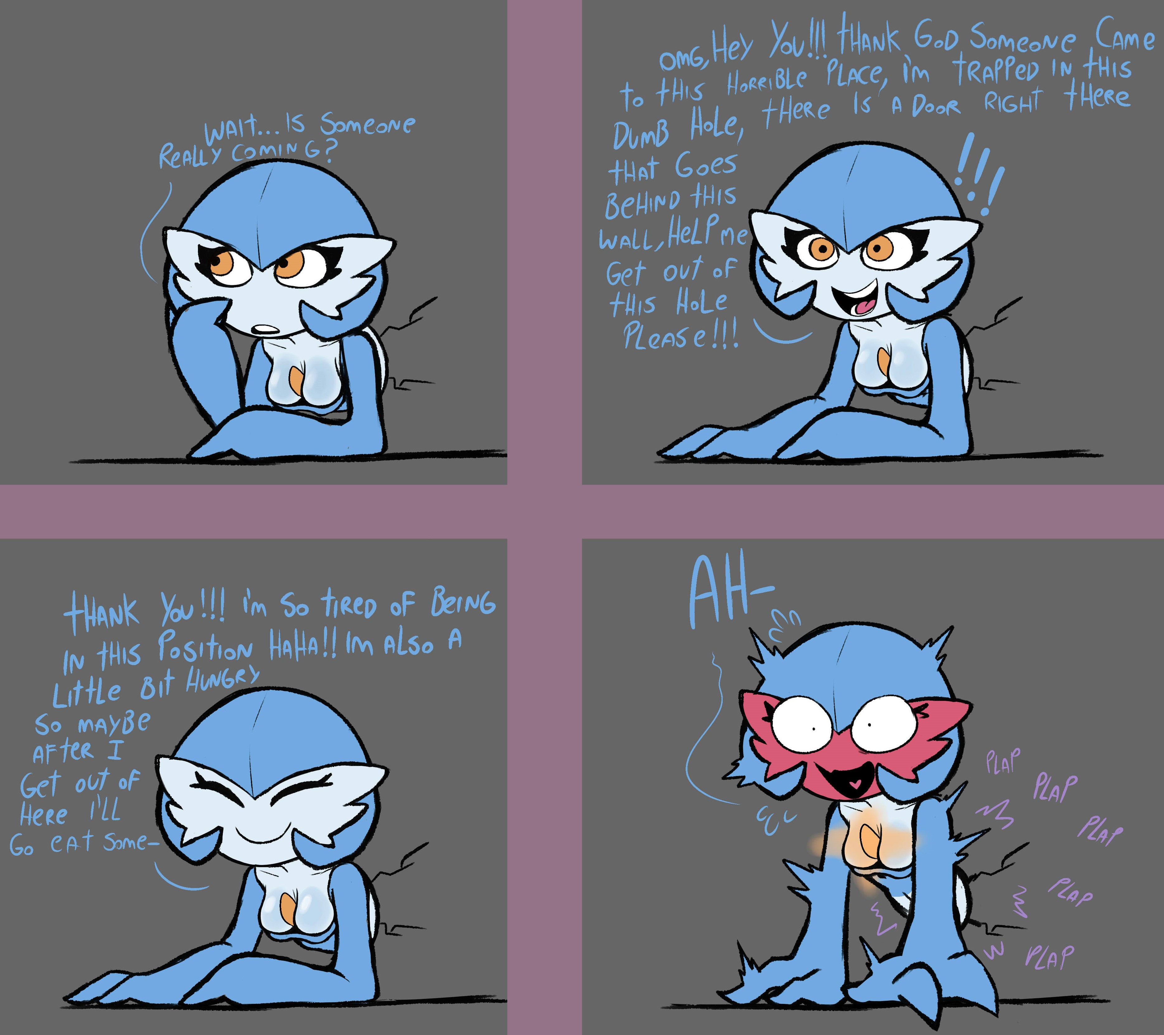 1girls, 2d, 2d (artwork), anthro, anthro penetrated, cumlord, cumlord (artist), dubious consent, english text, female, female focus, female only, female penetrated, gardevoir, generation 3 pokemon, hi res, highres, humanoid, implied penetration, implied sex, just coffee, plap, pokémon (species), pokemon, pokemon (species), rape, shiny pokemon, sound effects, stuck, stuck in wall