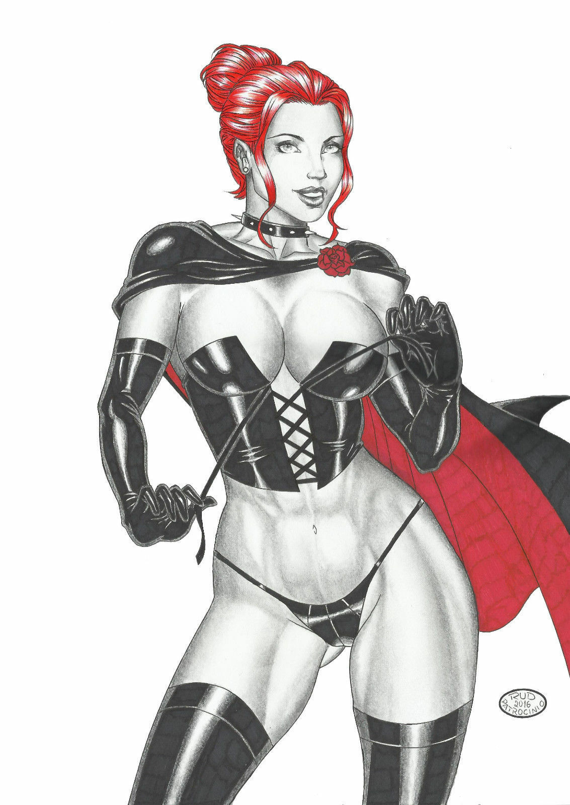 1girls 2016 black_queen breasts choker dominant_female dominatrix ed_benes_studio female female_only femme_fatale hairbun hellfire_club homo_superior jean_grey latex_corset latex_gloves latex_stockings latex_thong marvel marvel_comics mutant red_hair rudimar_patrocinio seductive_look seductive_smile solo spiked_choker telepath whip x-men