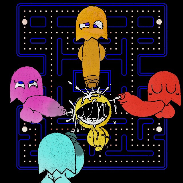 ball_with_hyper_features balls big_balls big_penis blinky_(pac-man) blue_body blush bodily_fluids bukkake clyde_(pac-man) cum cum_in_mouth cum_inside cum_on_face cum_on_penis cum_splatter cum_string cumshot ejaculation erection foreskin futanari genital_fluids genitals ghost gigaboy group group_sex happy happy_sex huge_balls huge_cock hyper hyper_balls hyper_genitalia hyper_penis inky_(pac-man) intersex intersex/male male male/male mouthless orange_body orgasm orgasm_face orgy pac-man pac-man_(series) penis perineum pink_body pinky_(pac-man) polyamory sex simplex smile spirit uncircumcised video_games yellow_body