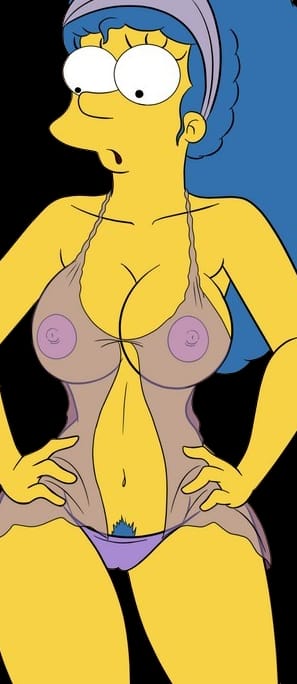 1girls, breasts, croc (artist), female, marge simpson, nude, nude female, panties, solo, the simpsons