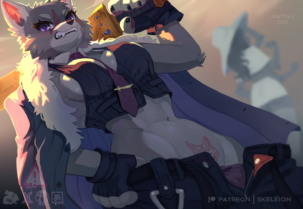 1girls 2d anthro big_breasts blaidd_(elden_ring) breasts clothed clothing elden_ring fanart fangs female female_focus female_only fingerless_gloves fromsoftware furry gray_fur grey_fur holding_object holding_sword holding_weapon large_breasts pants pants_down purple_eyes purple_tie ranni_the_witch rule_63 sharp_teeth skeleion solo solo_female solo_focus standing tagme