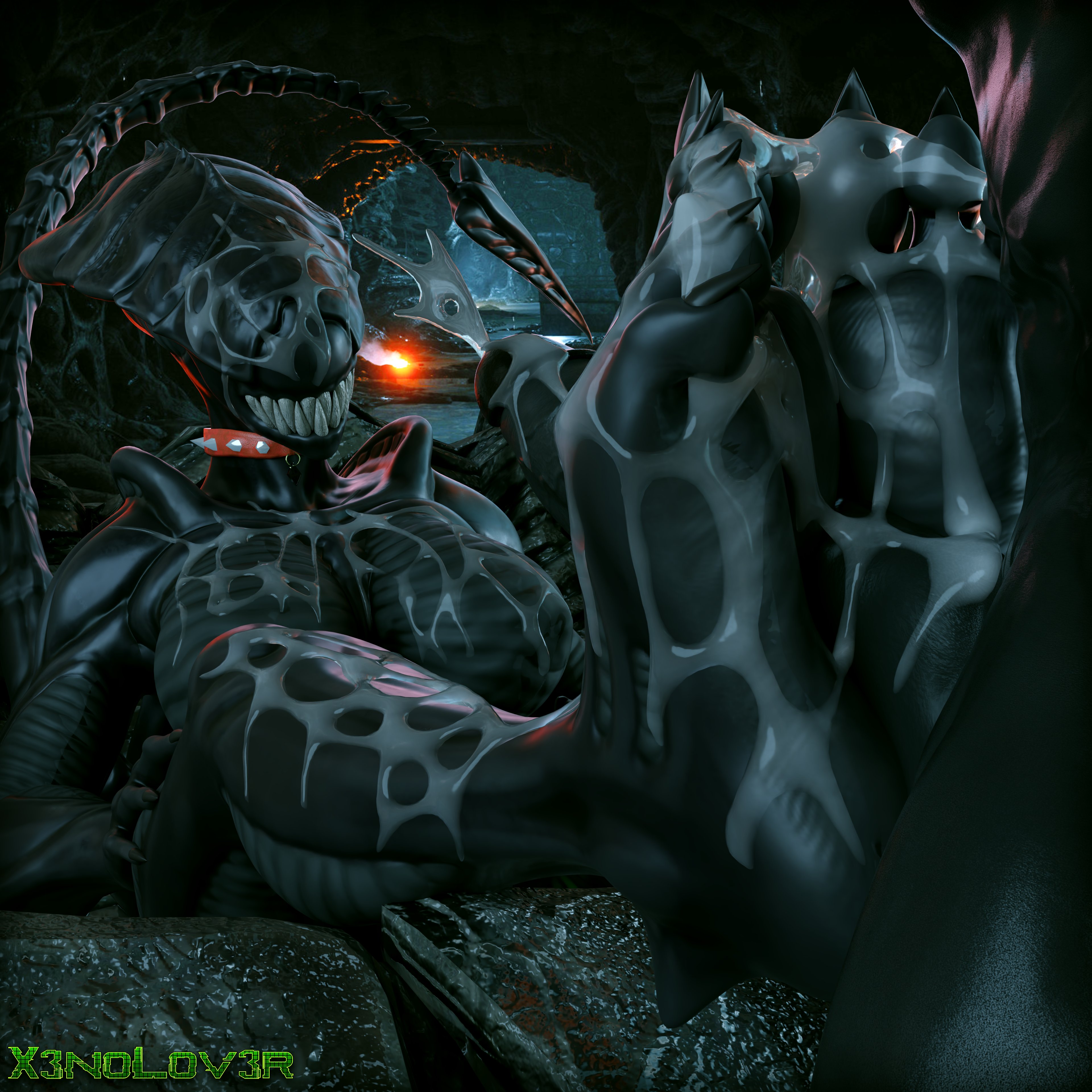 1boy, 1girls, 3d, alien, alien (franchise), alien girl, barefoot, breasts, cum, exoskeleton, feet, female, female xenomorph, femomorph, foot fetish, footjob, male, monster, monster girl, soles, thekidxeno, xenomorph, xenomorph queen, xenomorph tail