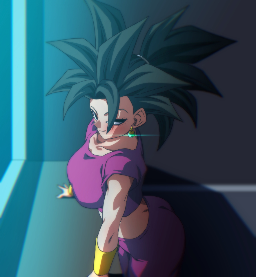 1girls, base form kefla, black hair, dragon ball, dragon ball super, female, kefla, looking at viewer, rom, smile, tagme