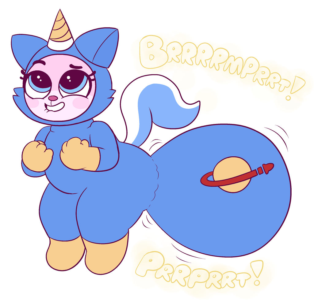 1girls balloon_inflation drawful-s fart fart_balloon fart_fetish farting female gassy gassy_ass gassy_female lego stinky stinky_ass stinky_butt the_lego_movie unicorn unicorn_horn unikitty unikitty! unikitty_(series)