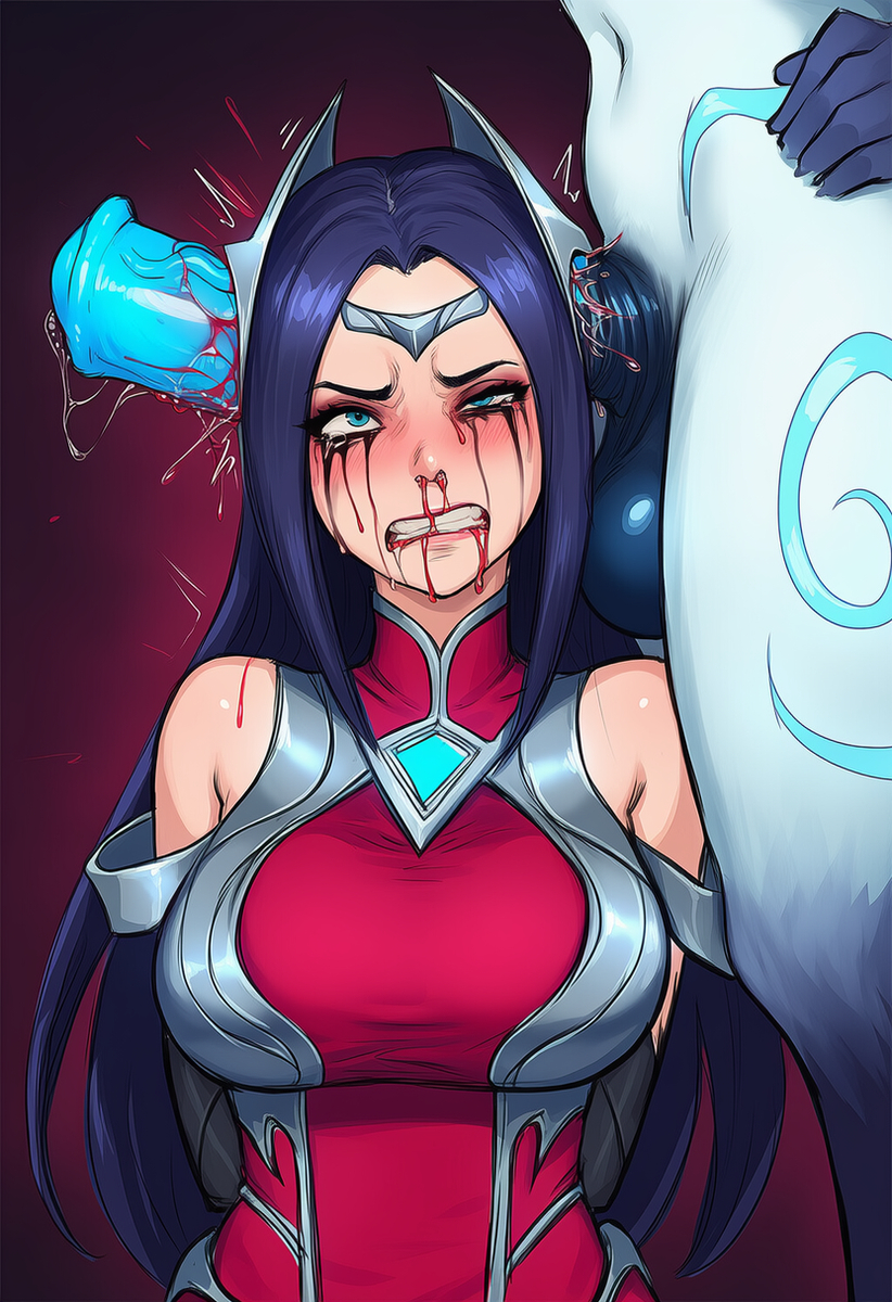 ai generated, blood drip, blood on face, brain dead, brain fuck, destroyed brain, ear fuck, ear penetration, female, futa on female, futanari, guro, imminent death, implied rape, intersex, irelia xan, kindred, league of legends, lost in pleasure, revenant ai, skull flossing, skull fucking