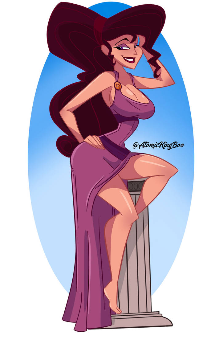 1girls, artist name, ass, atomickingboo, big ass, big breasts, breasts, busty, cleavage, clothed, disney, eyelashes, eyes, female, fully clothed, hercules (disney), hourglass figure, large ass, large breasts, legs, light skin, light-skinned female, lips, long hair, megara, solo, solo female, text, thick thighs, thighs, voluptuous, wide hips