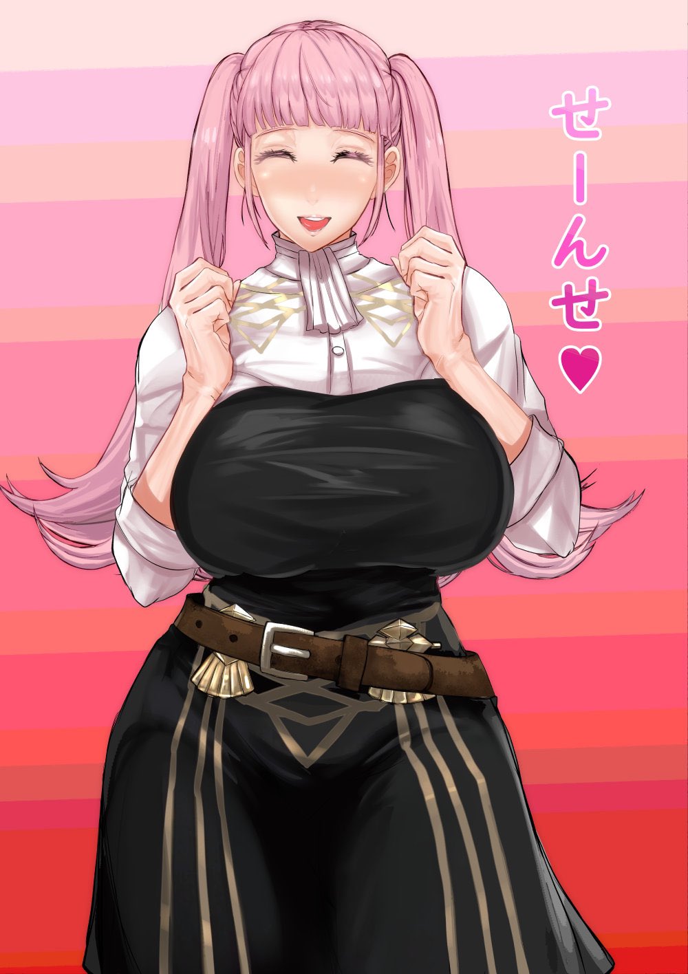 breasts eno_yumi female fire_emblem fire_emblem:_three_houses garreg_mach_monastery_uniform hilda_valentine_goneril huge_breasts large_breasts nintendo pink_hair