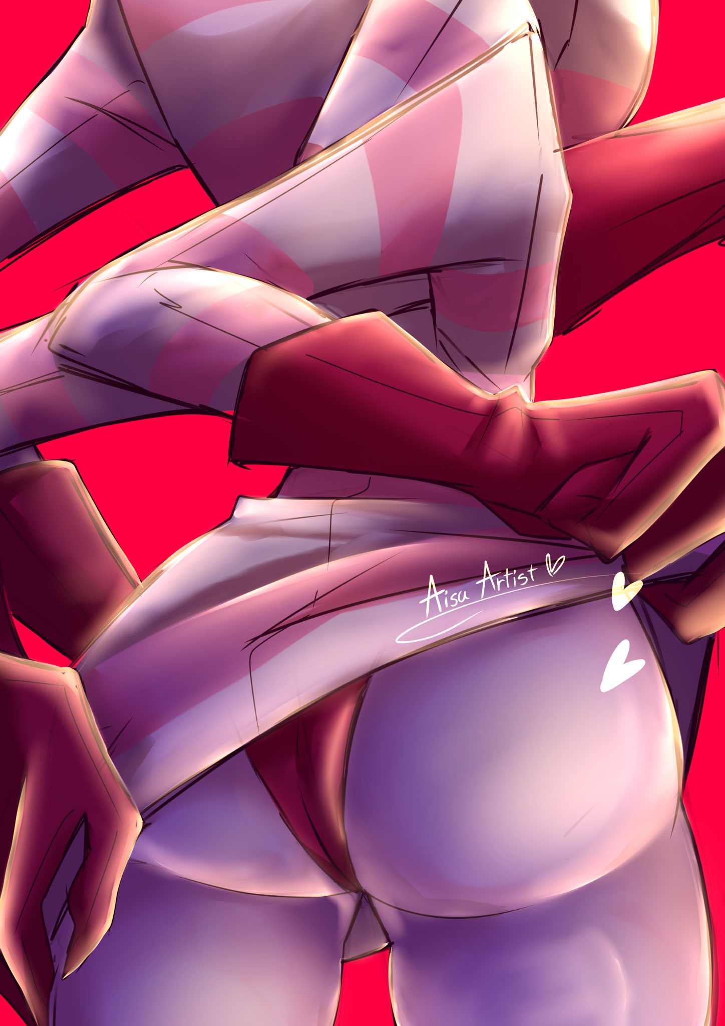 1boy, aisuartist, angel dust (hazbin hotel), arachnid, ass, big ass, big butt, demon, femboy, gay, hazbin hotel, male, male only, panties, partial male, skirt, skirt lift, solo, spider