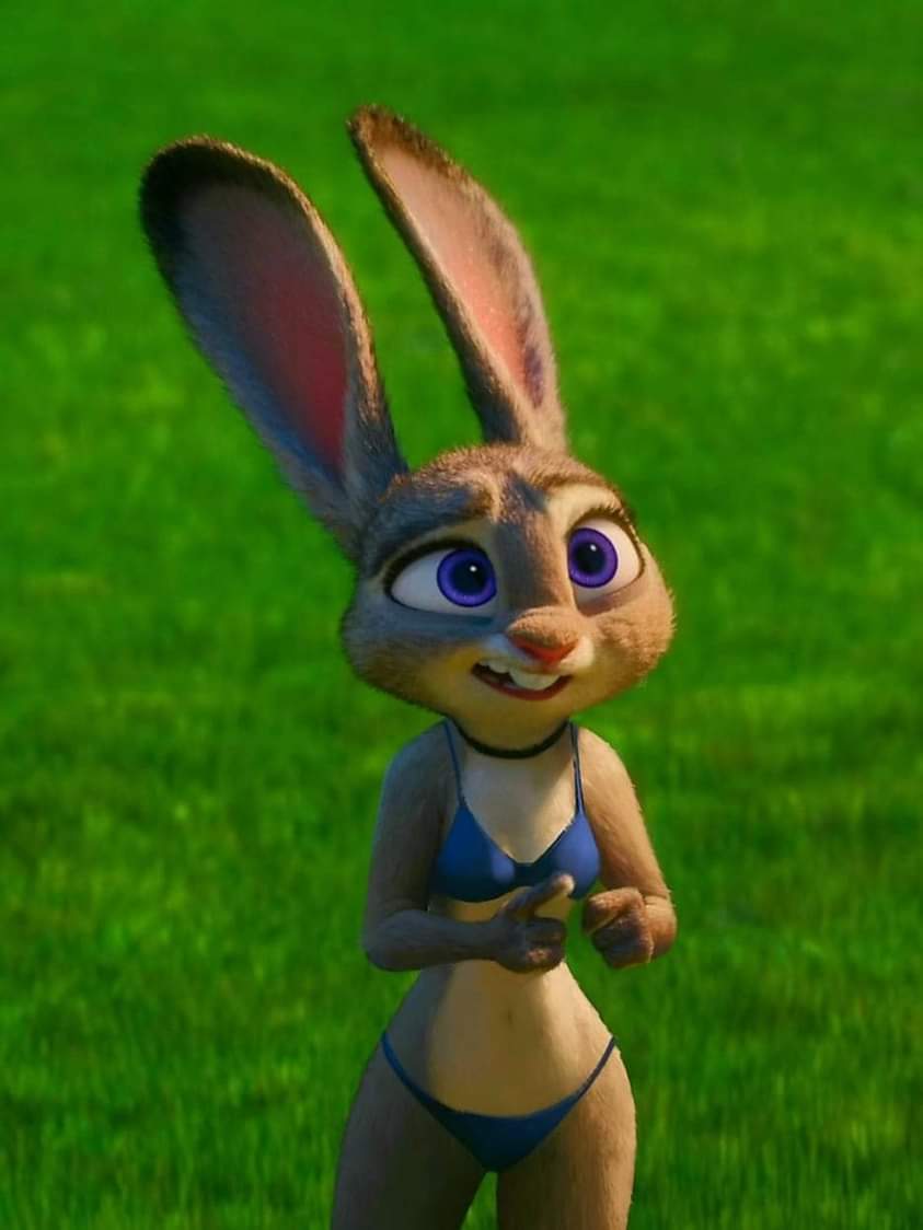 1girls 3d_(artwork) bikini bikini_bottom bikini_thong bikini_top brandonomegax2 european_rabbit female female_only furry furry_only gray_fur judy_hopps navel purple_eyes rabbit screencap screenshot screenshot_edit small_breasts swimsuit tagme zootopia