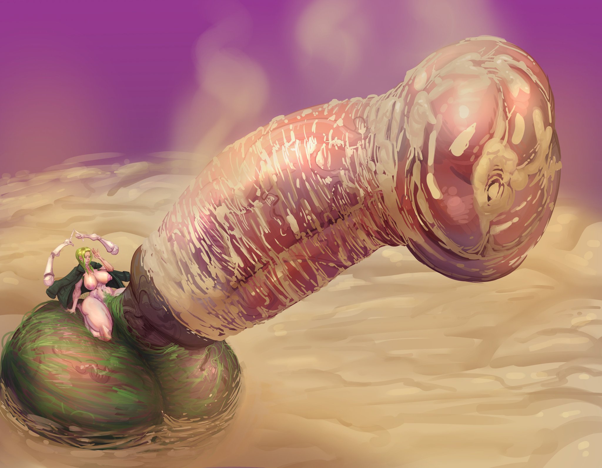 1futa, animal genitalia on humanoid, balls, big balls, big breasts, big penis, breasts, character request, copyright request, excessive smegma, futa only, futanari, green hair, hairy balls, horsecock, horsecock on humanoid, huge balls, huge cock, hyper balls, hyper penis, intersex, nipples, penis, smegma, smegma lake, solo futa, urethral smegma, veiny balls, what, zyldark