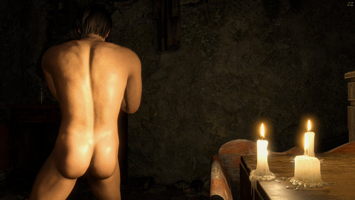 1boy 3d ass ass_focus back_view capcom leon_scott_kennedy lewis_luke nude nude_male resident_evil resident_evil_4 resident_evil_4_remake