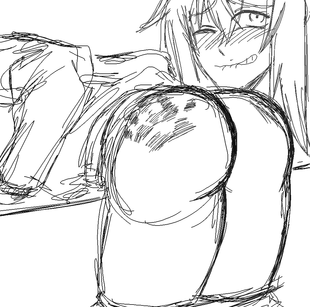 1girls bending_over big_ass big_butt biting_lip blush clothed clothing female female_focus female_only femsub gamo-chan gutsbro14 long_hair monochrome pants pants_down please_don't_bully_me,_nagatoro pleasure_face revealing_clothes simple_background sketch slap slap_mark solo spank_marks spanking thick_ass thick_thighs white_background