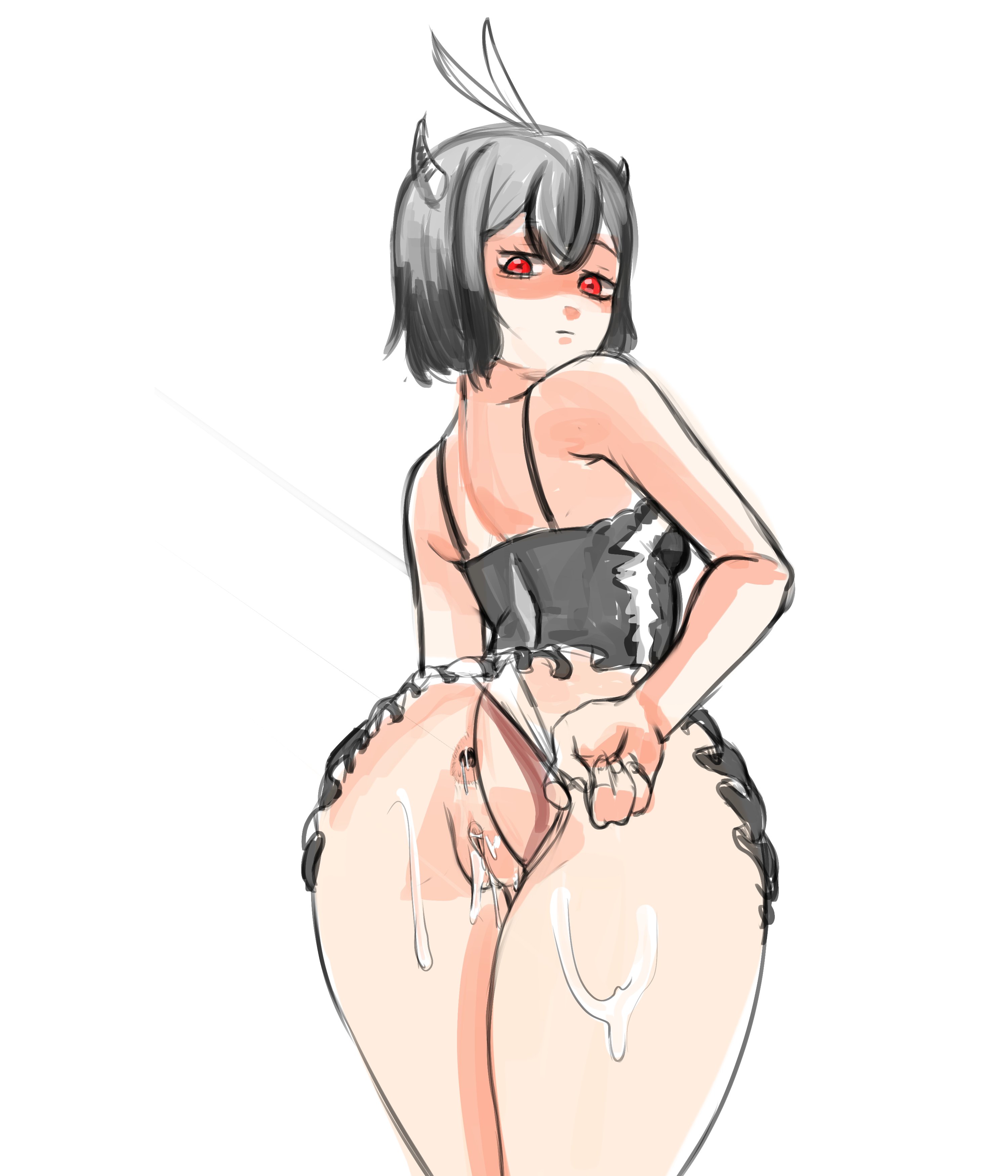 1girls, ass, black clover, bubble ass, bubble butt, female, female focus, female only, looking at viewer, presenting, presenting hindquarters, scharlottelambo, secre swallowtail