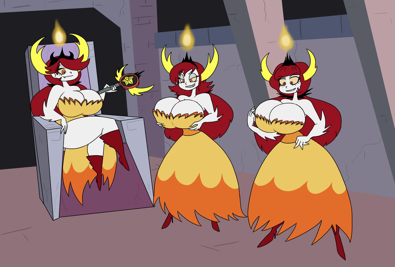 body copy, breast expansion, breast growth, breast growth (enlargement), breasts, breasts bigger than head, da-fuze, disney, disney channel, disney xd, female, hekapoo, high heels, huge breasts, identity death, jackie lynn thomas, janna ordonia, skin color change, star vs the forces of evil, takeover, thick thighs, transformation, twinning