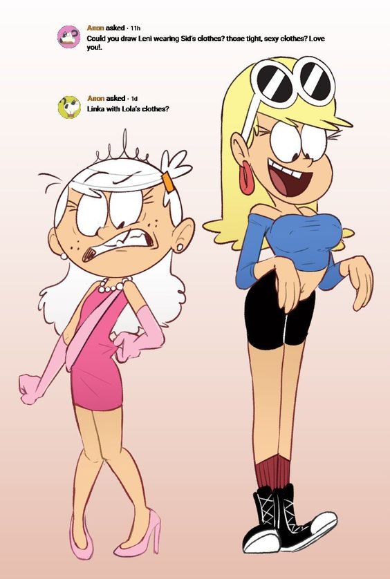 breasts clothes_swap crossdressing embarrassed female female_focus female_only femboy genderswap_(mtf) heels leni_loud lincoln_loud linka_loud mannysdirt nickelodeon rule_63 the_loud_house