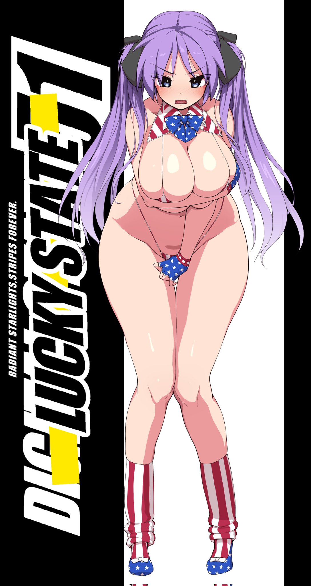 1girls, breasts, kagami hiiragi, long hair, lucky star, makino momiji (artist), micro bikini, solo, tagme, tall female