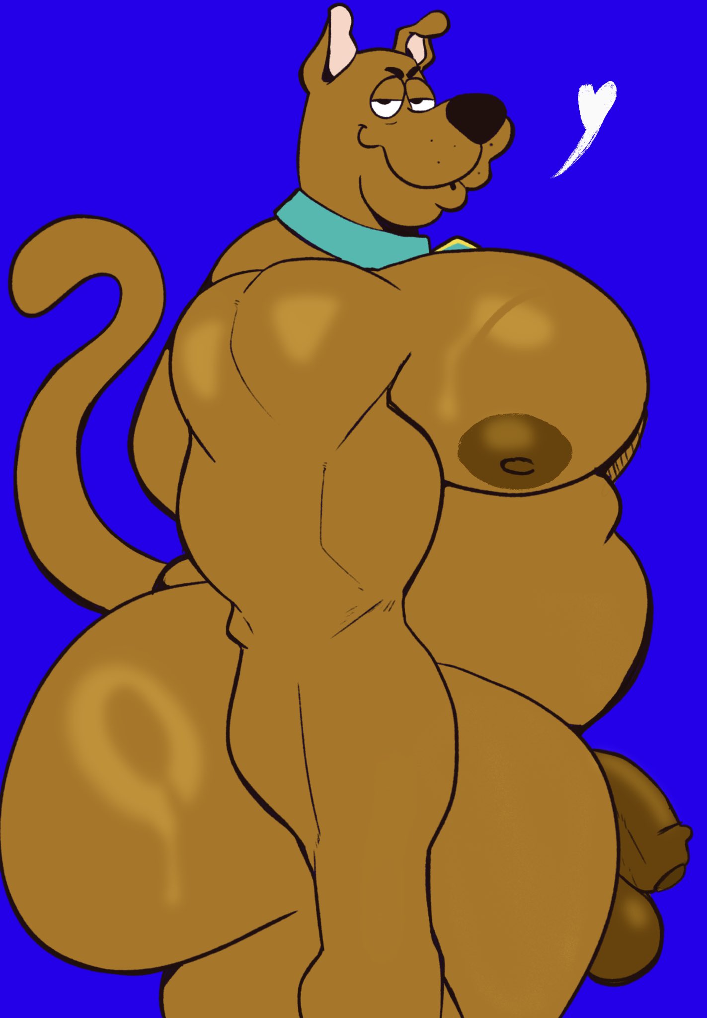 1boy, anthro, balls, bhm, big ass, big ass (male), big breasts, big butt, big chest, big pecs, brown body, busty, canid, canine, canis, chubby belly, domestic dog, fat, fat male, foreskin, furry, huge ass, huge ass (male), huge breasts, huge butt, huge chest, huge pecs, male, male only, nipples, overweight, overweight male, pecs bigger than head, penis, ppenis, scooby-doo, scooby-doo (character), solo, solo male, wit 1, witdrawsloods