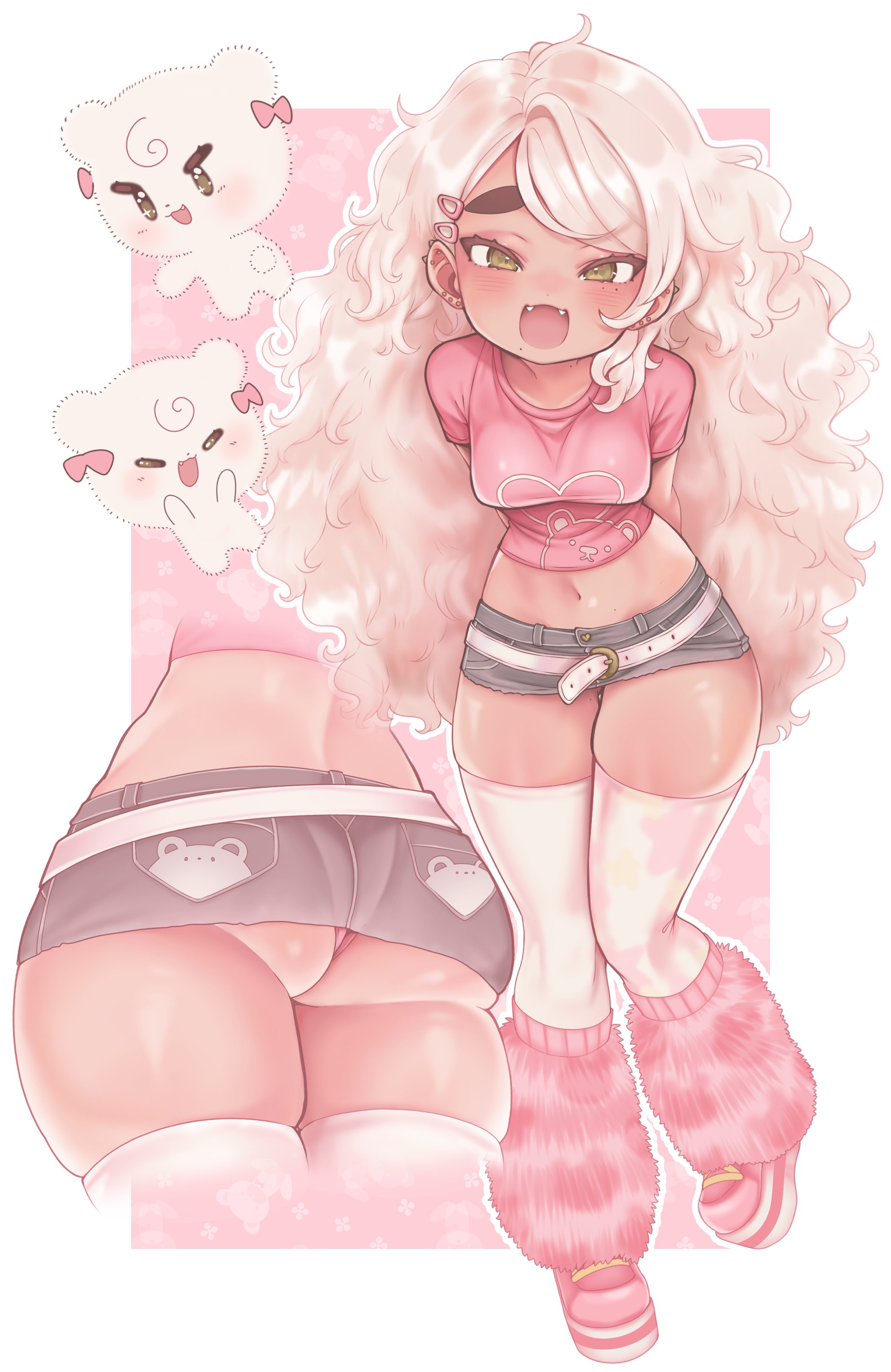 1girls, ass, ass bigger than head, ass focus, ass visible through thighs, big ass, big thighs, bubble ass, bubble butt, character request, clothed, copyright request, cute, cute face, cute fang, fat ass, female, female only, huge ass, huge butt, huge thighs, legs, massive ass, massive thighs, medium breasts, niucniuc, panties, shorts, shortstack, thick ass, thick legs, thick thighs, thigh highs, thighs, thunder thighs, thunderthighs, upskirt, wide hips, wide thighs