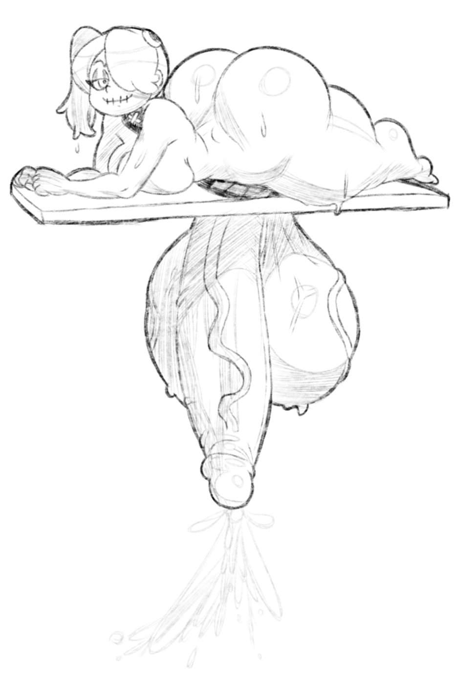 1futa, ass, balls, big ass, big balls, big breasts, big butt, big penis, big testicles, breasts, bubble ass, bubble butt, completely naked, completely naked futanari, completely nude, completely nude futanari, dat ass, fat ass, futa only, futanari, gigantic balls, gigantic cock, gigantic penis, gigantic testicles, hair over one eye, huge ass, huge balls, huge cock, huge testicles, hyper, hyper balls, hyper penis, large ass, large balls, large breasts, large penis, large testicles, monochrome, naked, nude, penis, ponytail, side ponytail, skullgirls, smile, solo, solo focus, solo futa, squigly, testicles, thick, thick ass, thick thighs, thighs, valerie skg, veins, veiny, veiny balls, veiny penis, veiny testicles, zombie, zombie futa, zombie girl