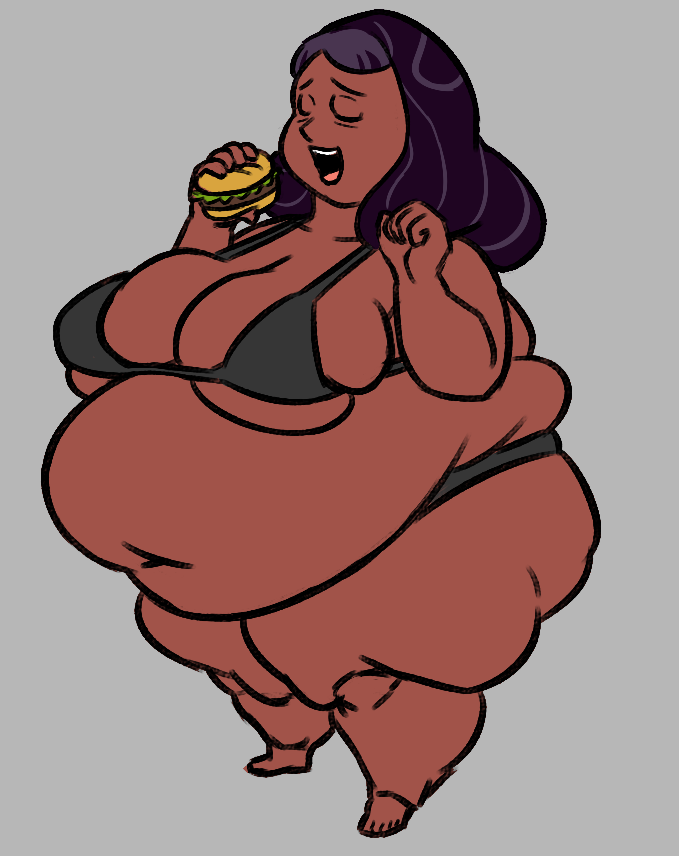 1girls ass bbw belly big_ass big_belly big_breasts bra breasts burger cleavage closed_eyes dark-skinned_female dark_skin eating fat fat_ass female food indian indian_female large_breasts mature_female milf mother obese open_mouth overweight panties priyanka_maheswaran solo_female steven_universe thick_thighs thighs weight_gain wide_hips woahdangman