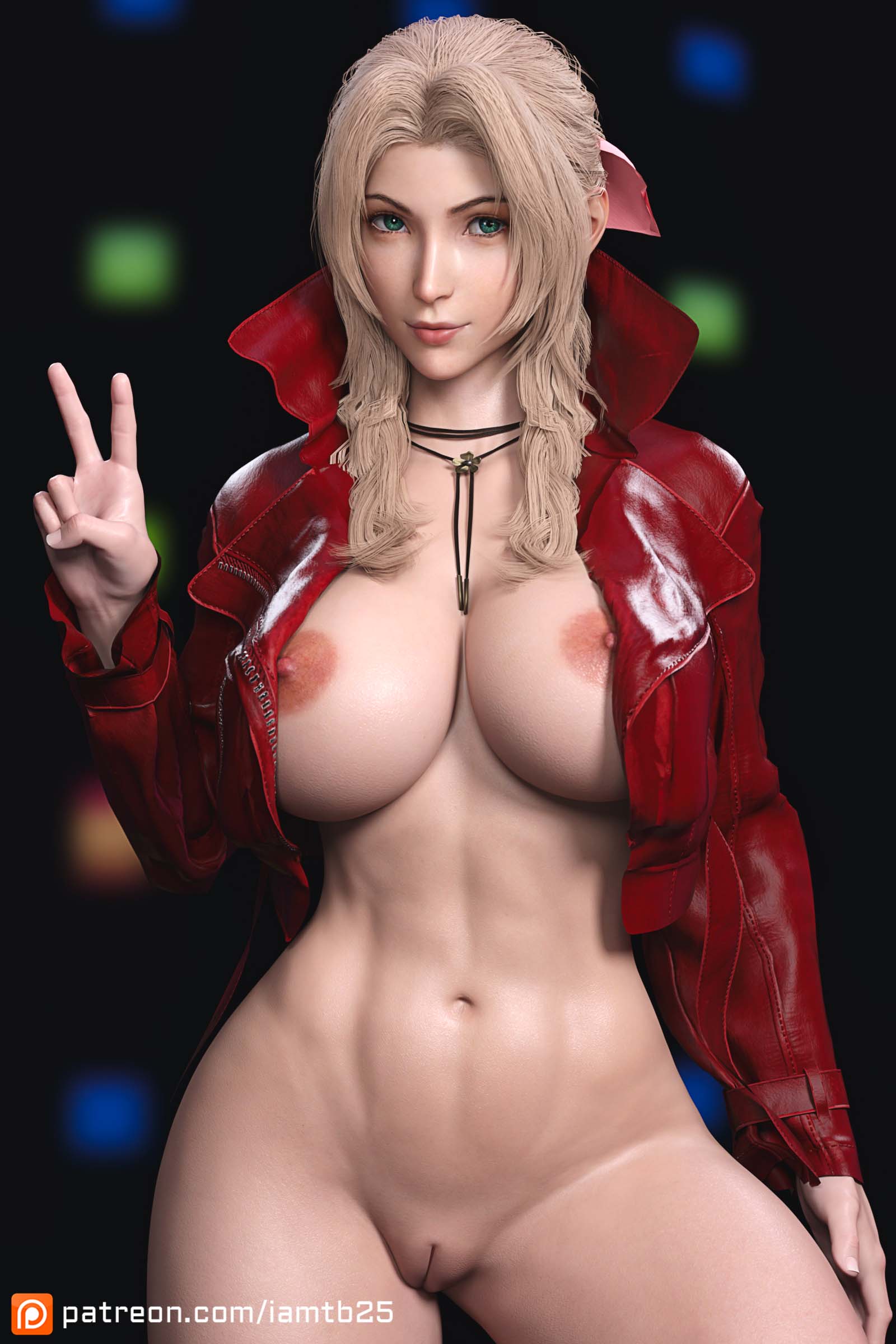 3d, abs, aerith gainsborough, big breasts, breasts, female, final fantasy, final fantasy vii, final fantasy vii remake, patreon username, pussy, shaved pussy, tb25, vagina