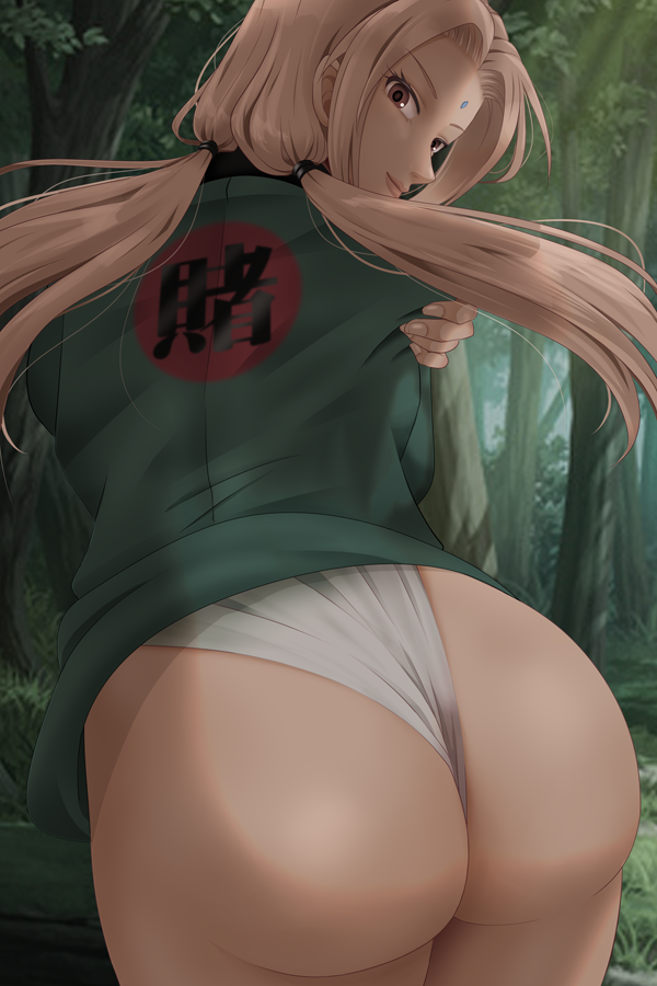 1girls big_ass blonde_hair bottomwear dat_ass female female_only from_behind fundoshi haori long_hair looking_at_viewer looking_back mature mature_female naruto naruto_(series) naruto_shippuden outdoors presenting presenting_ass presenting_hindquarters solo solo_focus tied_hair tsunade twintails underwear weedstajoinsart