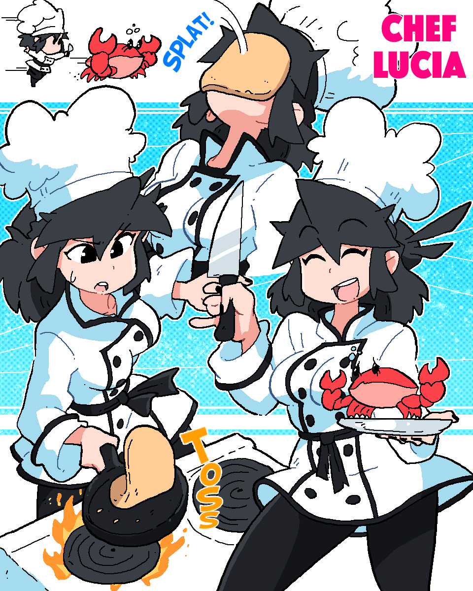 big breasts, breasts, cooking, crab, female, lucia (scott malin), pancake, scott malin, solo, tagme, wholesome