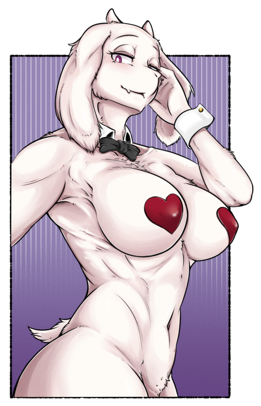 1girls animal_ears animal_tail anthro armpits big_breasts black_ribbon breasts druzsea goat goat_ears goat_girl goat_horns goat_tail horn huge_breast large_breasts long_ears looking_at_viewer massive_breasts milf monster monster_girl navel ribbon tail toby_fox toriel undertale undertale_(series)