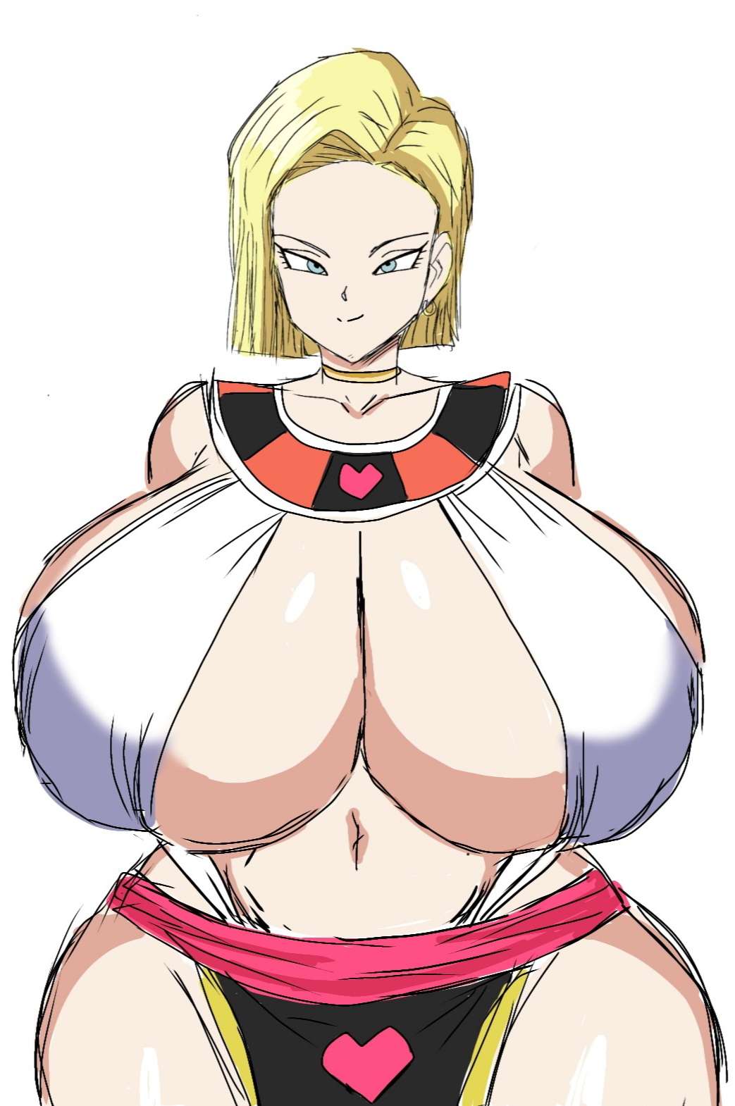 1girls, alternate version available, android 18, ass, blonde, blonde hair, blonde-haired female, blue eyes, breasts, cameltoe, cleavage, curvy, dragon ball, dragon ball super, erect nipples, female, gigantic breasts, goddess of destruction, huge areolae, huge ass, momiji (artist), nipples, puffy nipples, pussy, short hair, sketch, thick lips, venus body, voluptuous, wide hips, yellow hair